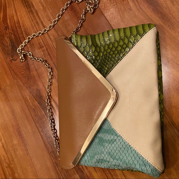 Snakeskin Mixed Leather Panel Purse - Picture 5 of 8